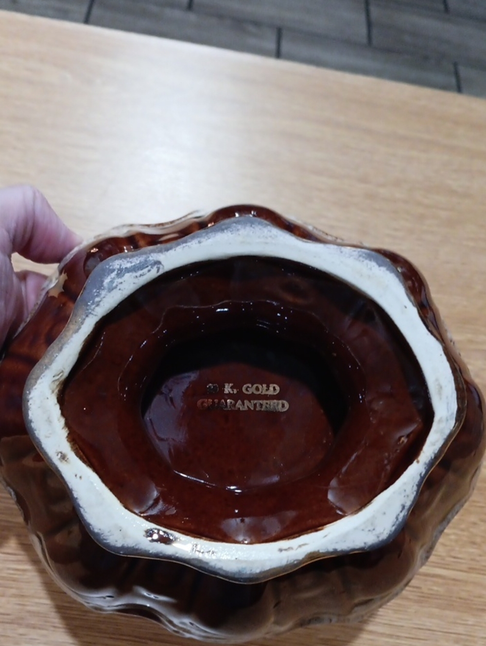 Vintage Gold And Brown Ceramic Bowl - Picture 5 of 10